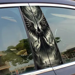 Gothic Angel Lightning Car Decorative Sticker, Self-Adhesive Waterproof Scratchproof PVC Decal, Suitable for Glass Metal Plastic Ceramic Wood Surfaces