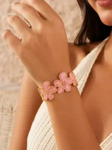 French retro enameled flower open bracelet, luxurious adjustable high-end versatile women's bracelet. Perfect for Christmas, Halloween, summer, winter, Valentine's Day, New Year. An essential gift for ladies, men, mothers, wives, and friends. Ideal as a b