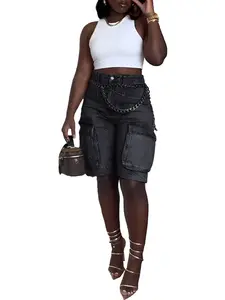 Spring Summer New Denim Ripped Washed Workwear Pocket Jeans, Durable Comfortable Fit, Perfect for Daily Wear & Casual