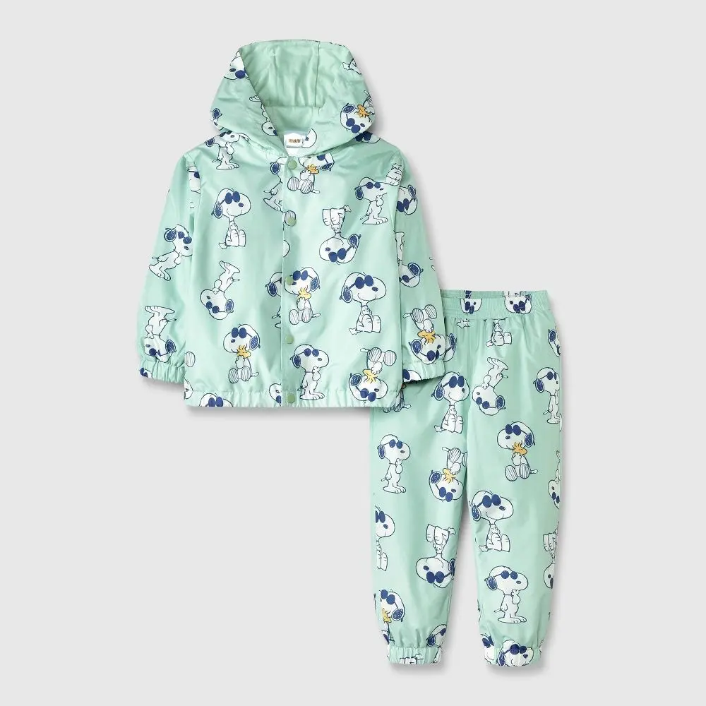 Toddler Boys' Peanuts Snoopy Rain Windbreaker Jacket and Pant Set Toddler Boys' Peanuts Snoopy Rain Windbreaker Jacket and Pant Set