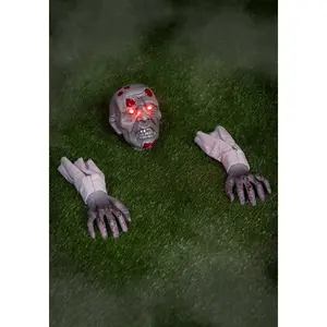 Zombie Head and Hands with Lights Decoration