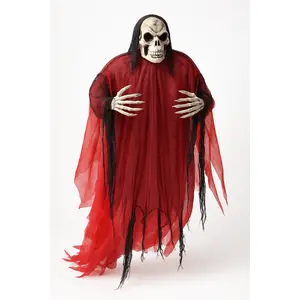 7-Foot Red Grim Reaper Hanging Halloween Prop