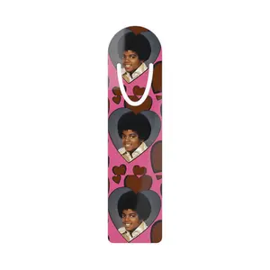 Baby Michael Jackson Retro Heart Pattern Bookmark | Pink 70s Pop Icon