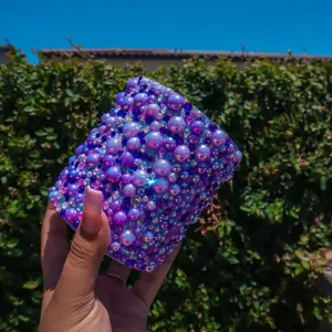 Purple pearl pen holder Plastic