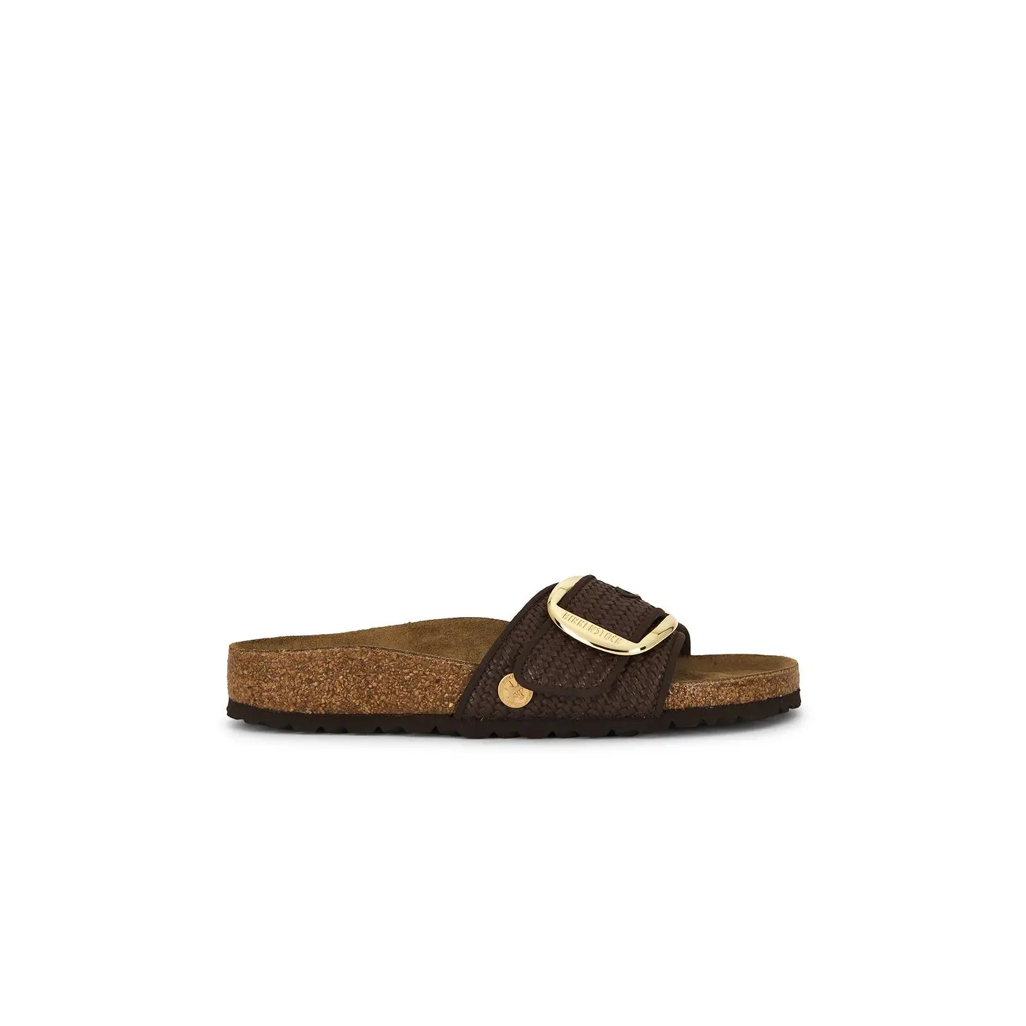 BIRKENSTOCK Madrid Big Buckle Raffia Sandal in Carafe