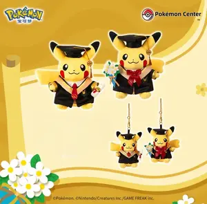 Pokemoncenter Exclusive We Graduated Series Celebrations Graduate Pikachu (Female&Male) Plush Toy Keychain Gift