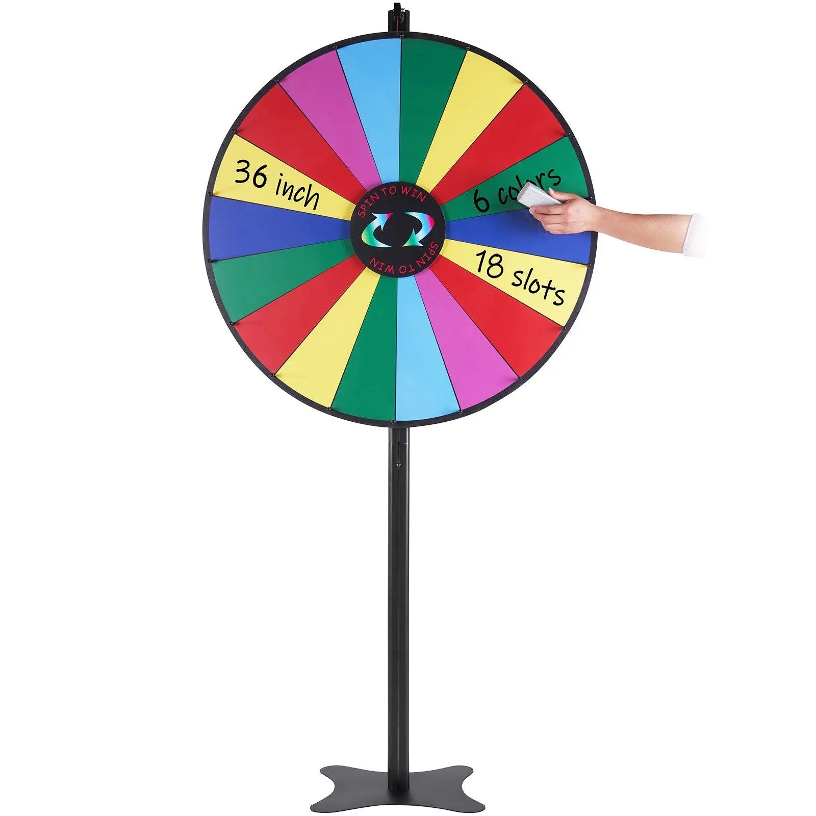 36 inch Spinning Prize Wheel Roulette Wheel with a Dry Erase and 2 Markers (18 slots)