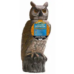 SOL Owl Shape Solar-Powered Exterior Decorative Statue, 7x7x19in Life-Like Motion Outdoor Accent, Chemical-Free Home Decor Piece for Exterior Decorative Statues