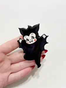 Kewpie Baby Bat Phone Grip: Spooky Halloween Style Kindle Holder Durable Acrylic Collapsible Stand for Smartphone Cellphone Mount