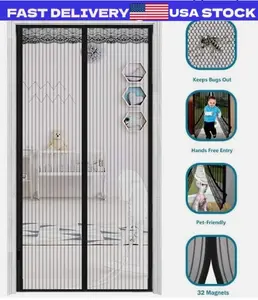 Magnetic Screen Door Retractable Mesh Net Pet Patio Hands Free Mosquito Magic
