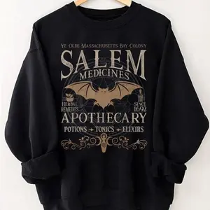 Salem Apothecary Halloween Sweatshirt? C Retro Witches Graphic T-Shirt, Spooky Season Tee Gift for Men and Women GIFT7