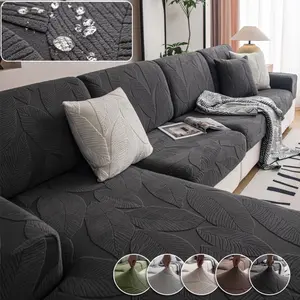 Machine Washable Soft Furniture Slipcover for Home And Office Decor - Polyester 1pc Waterproof Elastic Four Seasons Universal Stretch Sofa Cover - Durable Non-Slip Sofa Protector with Simple Modern Style - Suitable for Office Home Decor, L