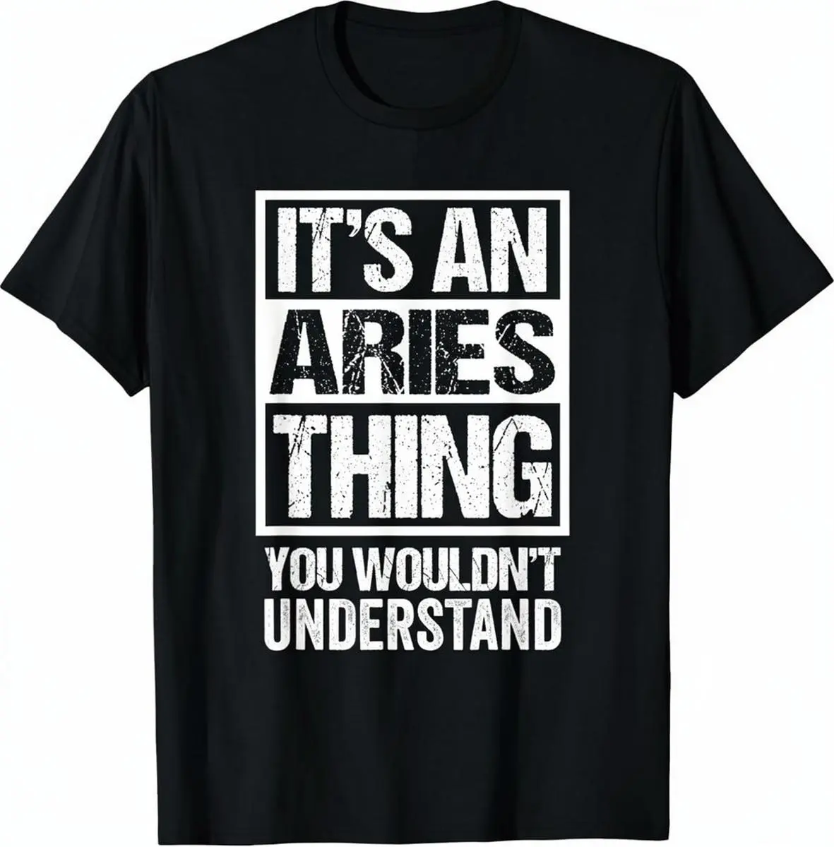 Men's Classic Round Neck Casual Cotton Short-Sleeve Tshirt Top - All Seasons Unisex Aries Quote Print Streetwear Tee with "An Aries Thing You Wouldn't Understand" Design, Shortsleeve, Heavy Cotton, Relaxed Cut, Basic, Chic, Club, Digital Print, Elegant, M