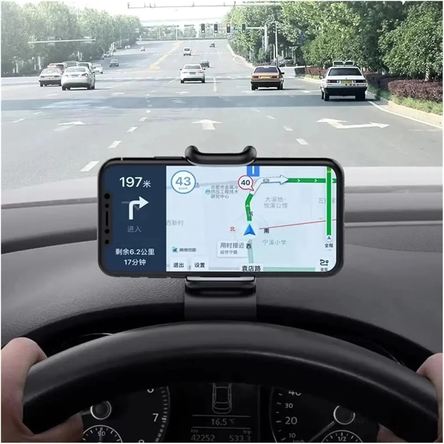 Universal, rotatable clip-on dashboard Cellphone Car Holder, suitable for most phones, simple and practical