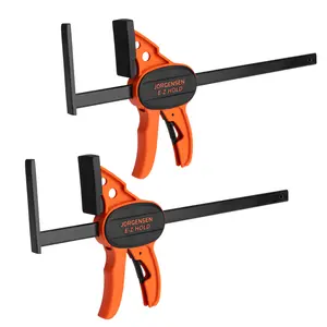 #fathersdaygift Jorgensen 9" Track Saw Clamps, Quick Release Clamp for Woodworking, Circular Saw Guide Rail System, 150lbs Load Limit, 2-7/16" Throat Depth, 2 Pack