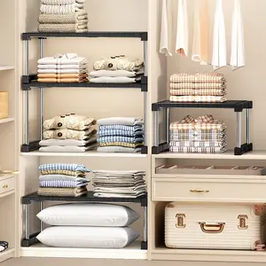 Wardrobe Closet Organizer with Adjustable Dividers Expandable Shelves for Home Storage Space