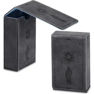 PU Leather Tarot Cards Case Moon Design Playing Cards Holder Tarot Deck Protective Case for Most Standard Size Playing Gothic Oracle Sun Style
