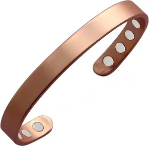 Copper Bracelet for Men and Women, 99.9% Pure Copper Magnetic Bangle with 8pcs 3500 Gauss Magnets, Adjustable Jewelry Gift
