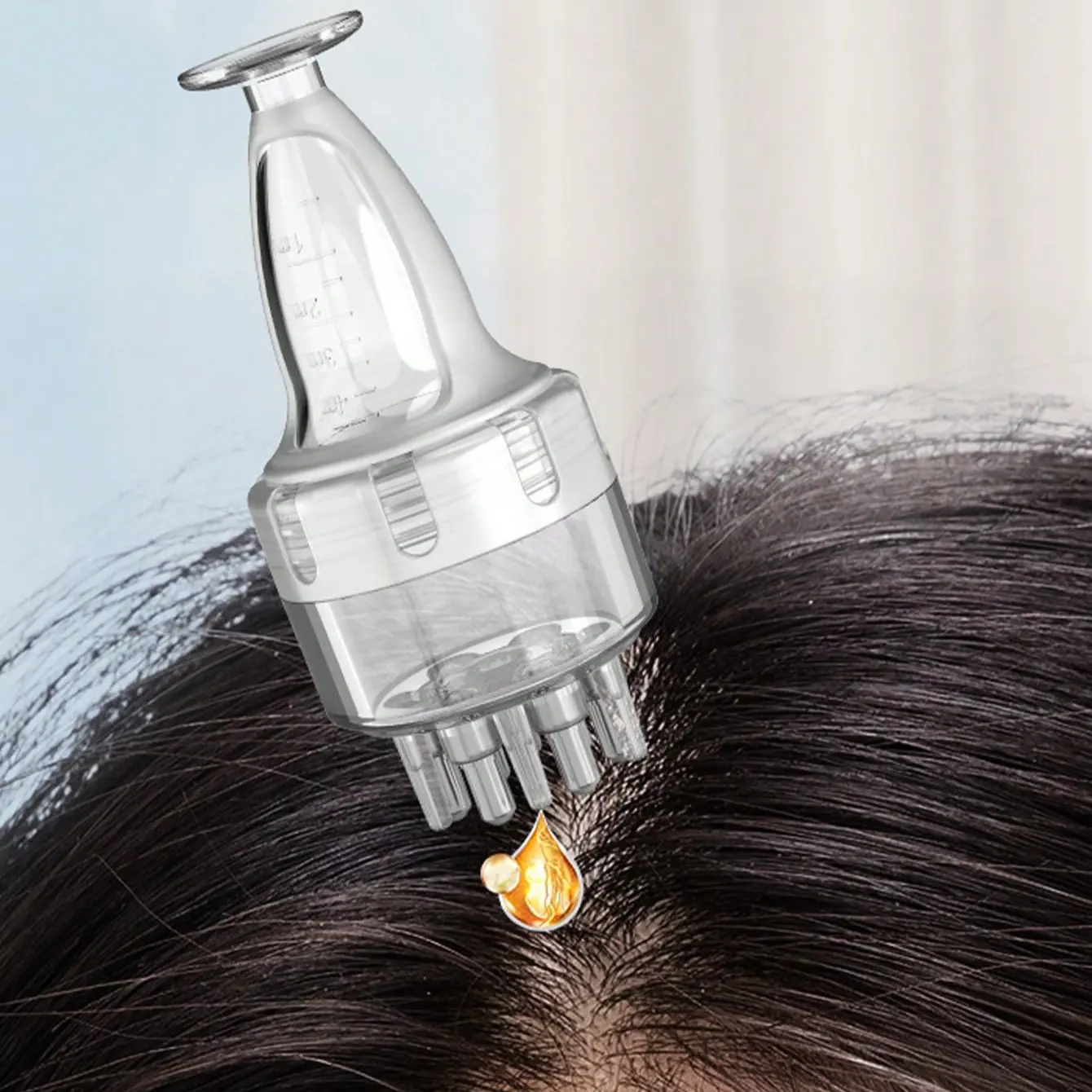 4ML Hair Oil Applicator with Scale Design, Ball Massage Applicator, Portable Root Comb, Easy Clean, Promotes Hair Growth, Perfect Gift, Scalp Stimulator