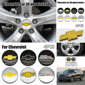 4 Pieces 56mm Aluminum Alloy Wheel HUB Center Cap Sticker Decal, Fits Chevrolet Cruze Equinox Aveo Spark Colorado, Car Accessories, Decal For Cars