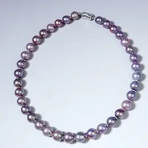 YG270-45-Z 11-12mm Full Purple Fresh Water Pearl Necklace for Women - Elegant Classic Design Ideal for Everyday Wear & Special Occasions  for birthday/anniversary/holiday /retirement/ graduation presents
