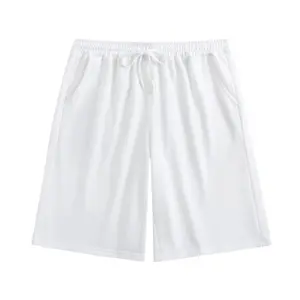 Men's 1-Pack 100% Cotton Solid Black Sweat Shorts - Elastic Drawstring Waist, Deep Side Pockets, Ultra-Soft Breathable Fabric, Relaxed Knee-Length Fit for Lounging & Workouts