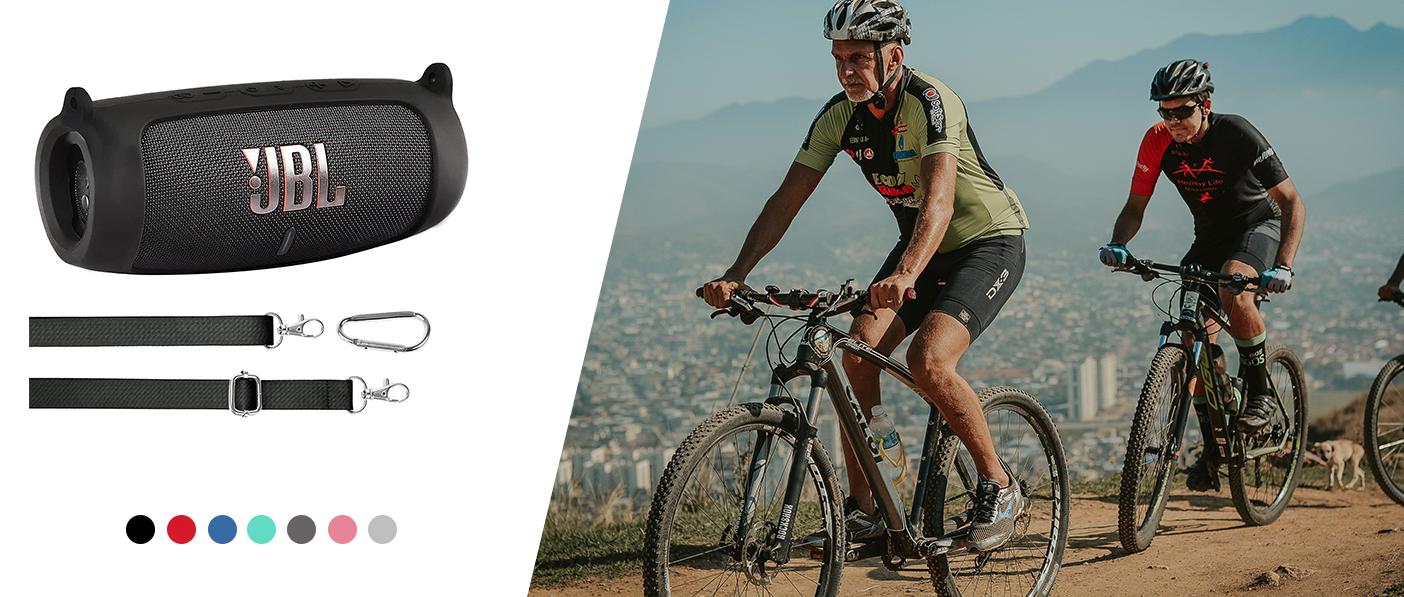 for JBL Charge 5 Waterproof Bluetooth Speaker Silicone Cover Case, Portable Silicone Travel Case with Carabiner, Protective Skin Case