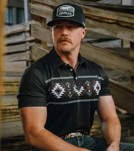 2026 Master Golf APGA Men's Golf Polo Vexl Brand – Polo - Aztec - Black