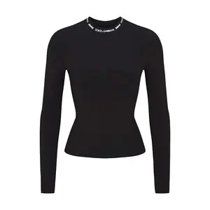 SKIMS x Dolce&Gabbana Cotton Jersey Long Sleeve T-Shirt Onyx (women) by StockX
