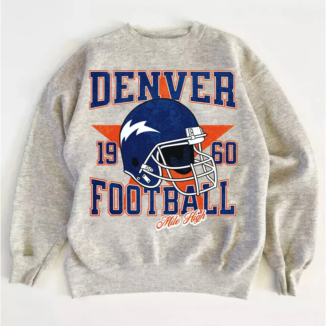Denver Football Vintage Sweatshirt, Retro Game Day Crewneck Pullover, Classic Fan Apparel