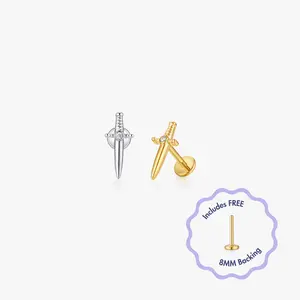 Dagger Titanium Flat Back Stud (Single)