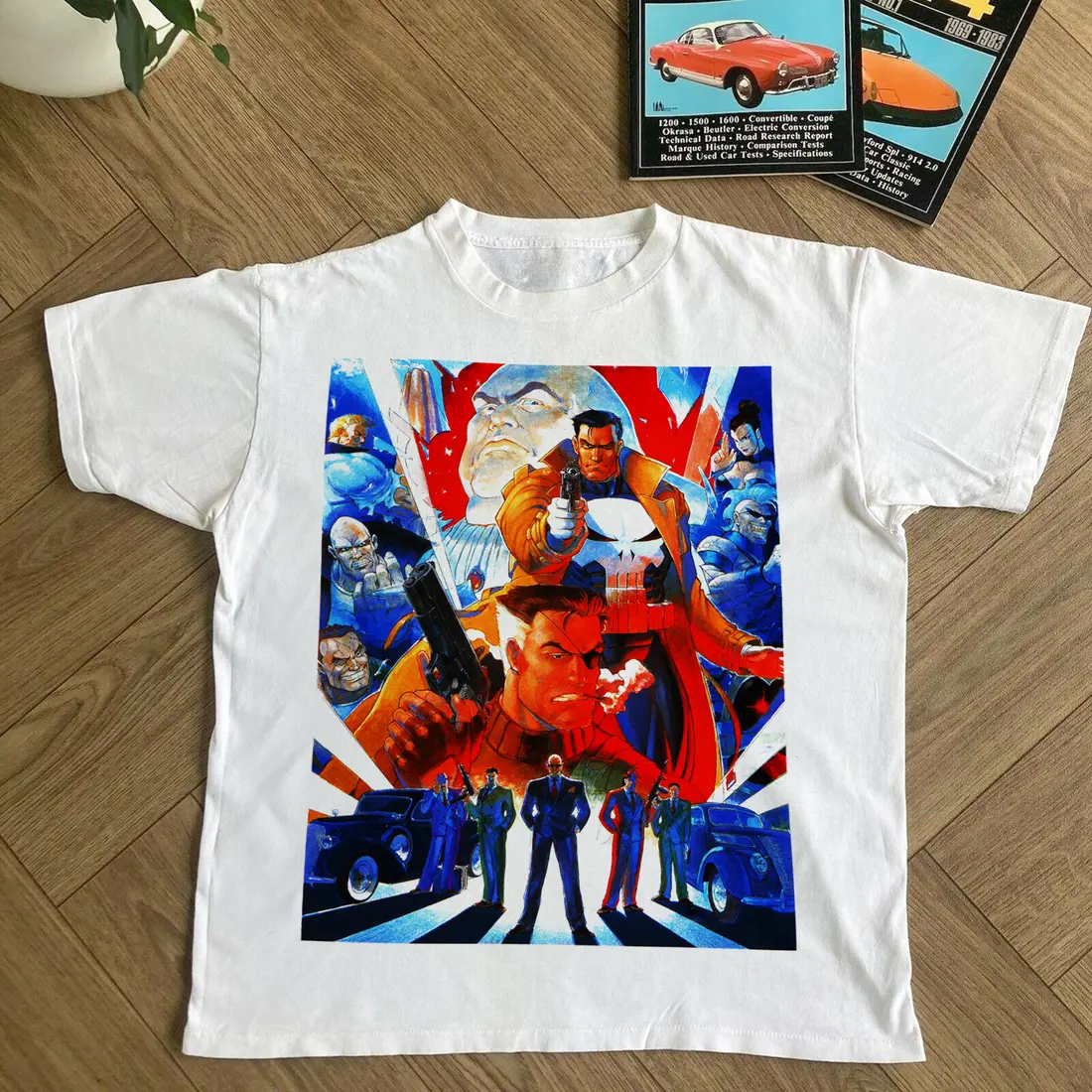 Japanese Vintage 'Punisher' Illustration White T-Shirt