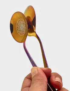 Gold Titanium & Stainless Steel Musical Spoon Set - Joy Vibes! Stylish