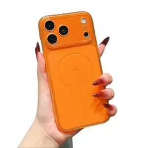 Magnetic Matte Case for iPhone 17 Pro Max 17 Air 16 15 14 13 Pro Max, compatible with MagSafe, Slim Minimalist Translucent Case with Camera Lens Protector, Soft TPU Cover