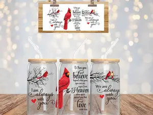 UVDTF Sticker Wrap Cardinal Decorative Libby Cup Mug Decal Waterproof Red Cardinal