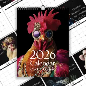 2026 Funny Chicken Calendar, Motivational Quotes Wall Calendar, 12 Beautiful Illustrations, Unique Gift for Chicken Lovers, Christmas & New Year Gifts
