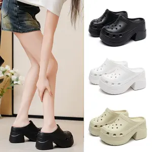 Hot-selling home thick-soled mermaid clog shoes, outdoor anti-odor and anti-slip women's durable sandals that increase the feeling of stepping on shit.