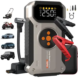 5000A Jump Starter，Suitable for 8.5L Gas or 7L Diesel，It has five functions, the screen real-time detection of electricity and expansion degree, automatic universal air pump, charging bank, LED flashlight,  Vehicle Tire Pressure Tool Featou