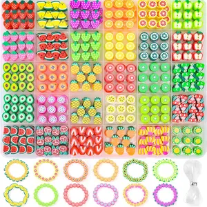 600pcs Polymer Clay Beads Friendship Bracelet Making kit Cute Fun Charms Beads for Bracelet Making DIY Arts Crafts Birthday Gifts Toys for Kids Girls