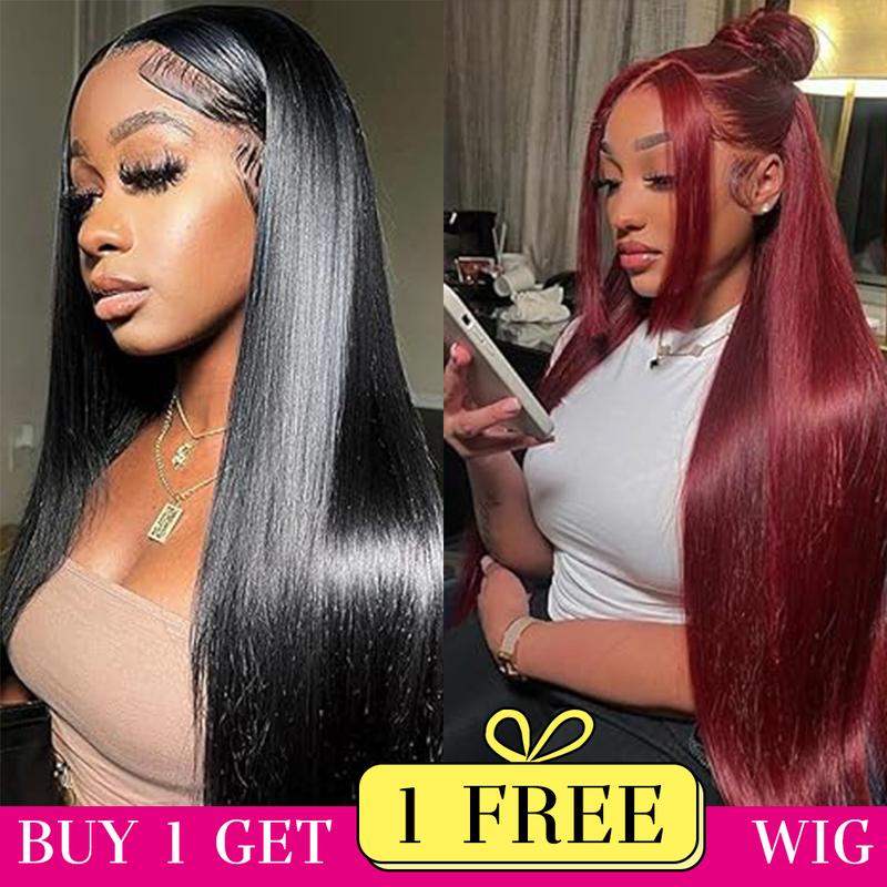 NEW[Combo sale 28"&22"]''Buy 1 get 2'' 13x4 Straight Lace Front Wigs Human Hair for Women 180 Density HD Transparent Lace Frontal Wigs For Women