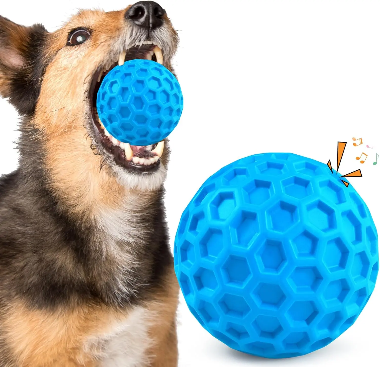 Squeaky Dog Toys 2 Pack Indestructible Dog Balls for Aggressive Chewers Durable Interactive Fetch Toys Heavy Duty Puppy Chew Balls for Large Dogs Pet Play Training Supplies campingessentials