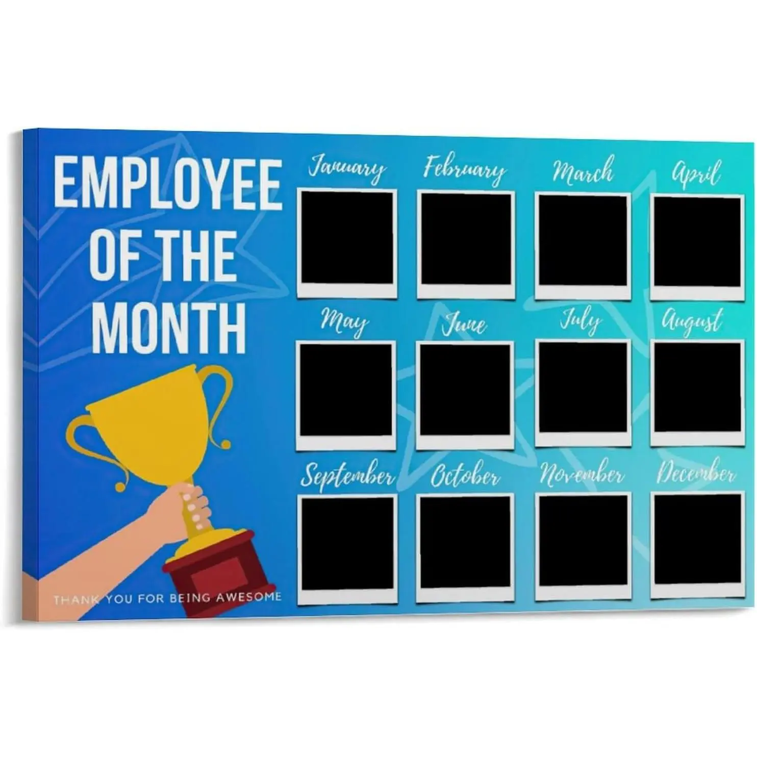 Employee Of The Month Display Photos Office Wall Decor Poster Printing Home Wall Art Decor Print Canvas for Living Room Bedroom Office Gift Frame-style 36x24inch(90x60cm) Ornaments Decoration