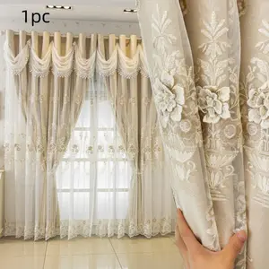 1pc Thick European 100% Blackout Drapes with Water Wave Top, Sun Protection for Bedroom, Balcony & Living Room, Casual Minimalist Style, Heavy Curtain, Home Decoration Curtain