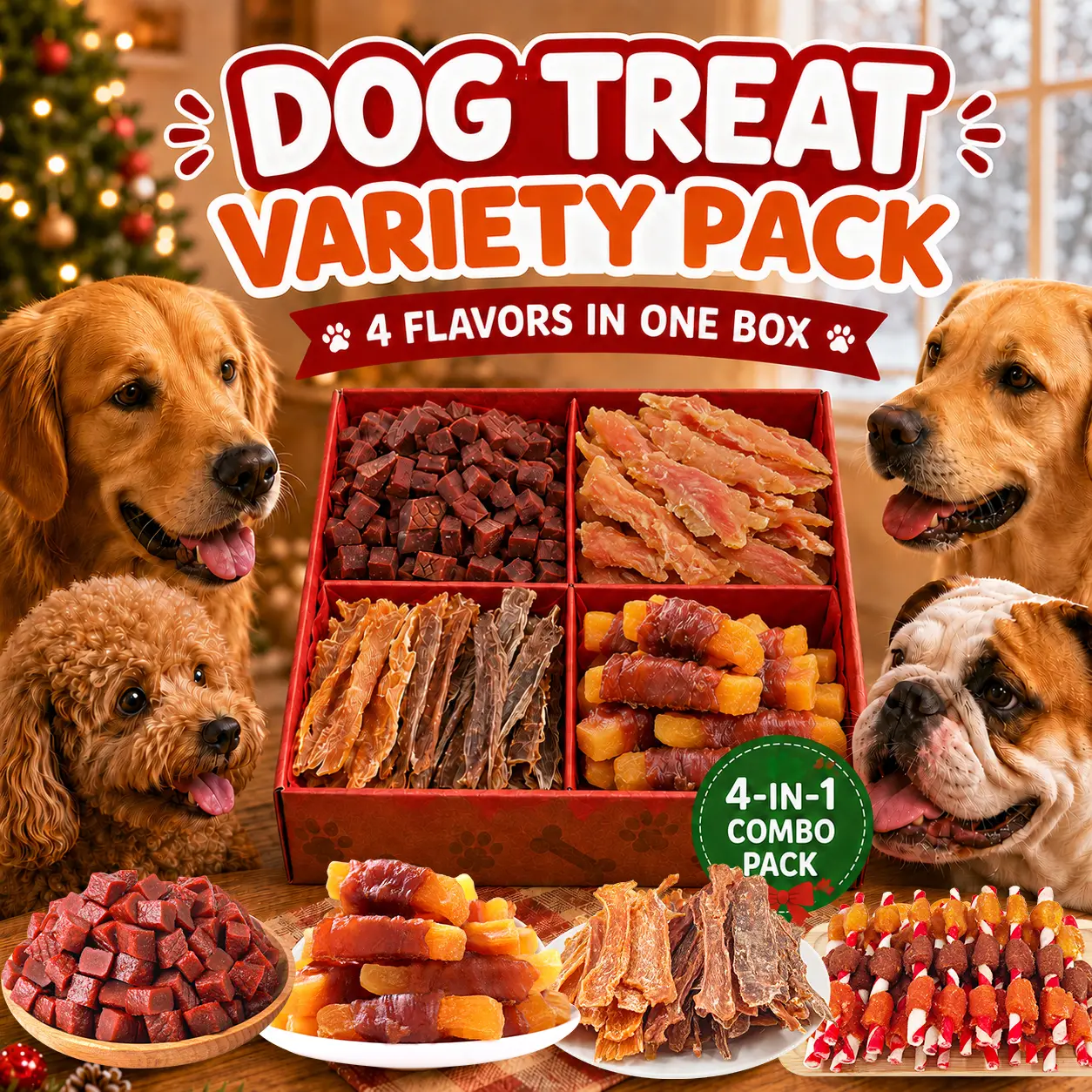 Dog Treats Variety Pack with Chicken Jerky, Duck Jerky, Beef Bites, Beef Liver Snacks Chicken Breast Skewers and Beef Hide Chew Rolls, Assorted Training Treats and Reward Snacks for Puppies and Adult Dogs, Small Medium Large Breeds, Daily Chewy Dog Snacks