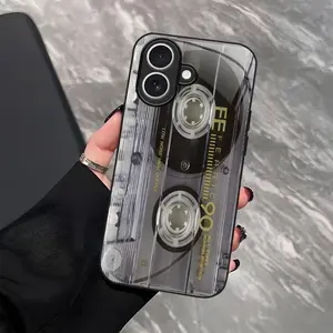 Retro cassette tape phone case, Y2K nostalgia vintage mixtape cover for iPhone 17—975