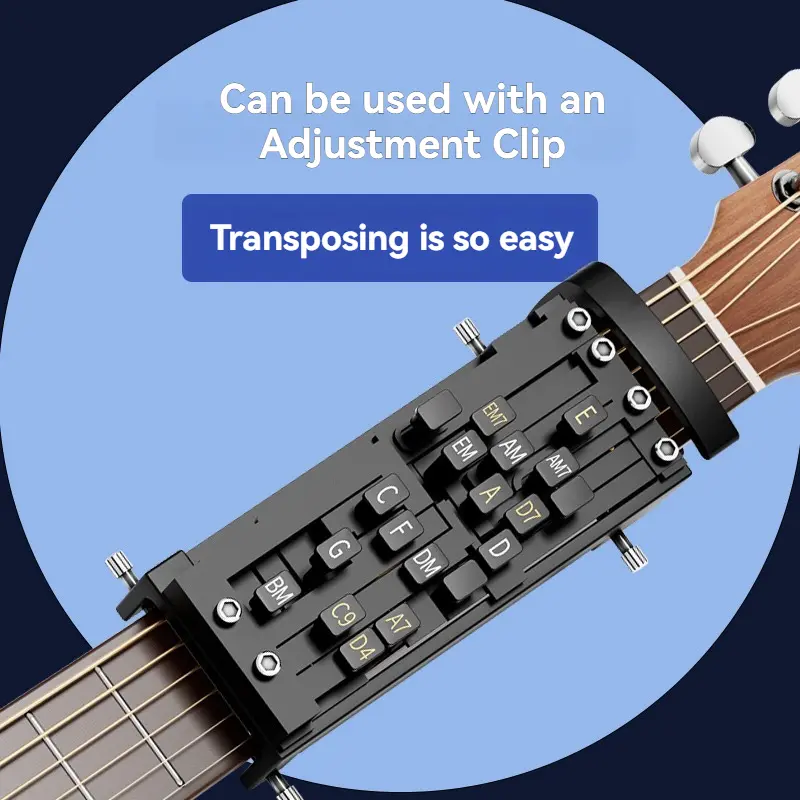 Guitar Practice Aid - Folk Guitar 1-Key Chord Auxiliary Tool for Beginners