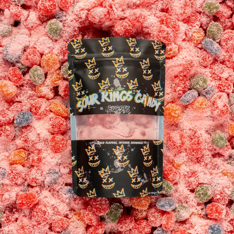 Sour Kings Candy - Cotton Candy Sour Gusher Bursts - Viral Sour Candy Snack