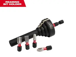Milwaukee 48-32-2350 SHOCKWAVE Impact Duty Conduit Reaming Bit Holder with 4 Insert Bits for 1/2", 3/4", and 1" EMT Reaming - Power Tools