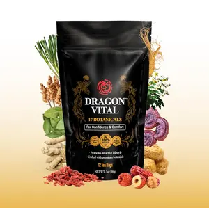 Dragon Vital Herbal Tea with Ginseng & Maca – Natural Energy Support | Caffeine-Free Botanical Blend for Vitality & Active Living | All natural - NON-GMO & No Preservatives |12 Tea Bags | by Robutop