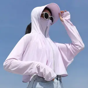Women's full zipper mask and Brim UPF 50+UV protective clothing, lightweight long sleeved hoodie, sun protection shirtRAIMENTRY